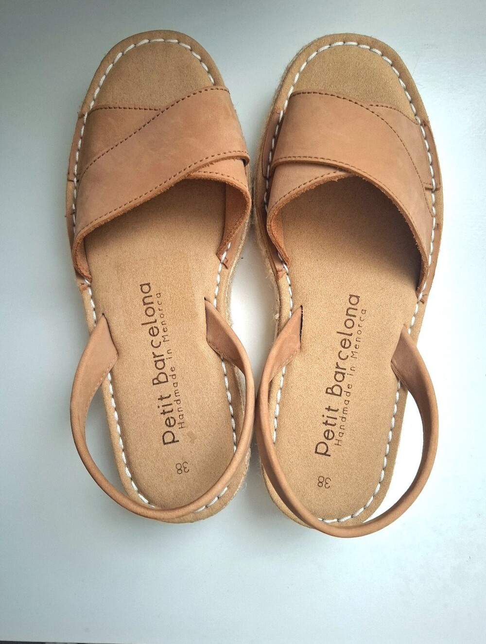 Tan Leather Open-Toe Slingback Sandals